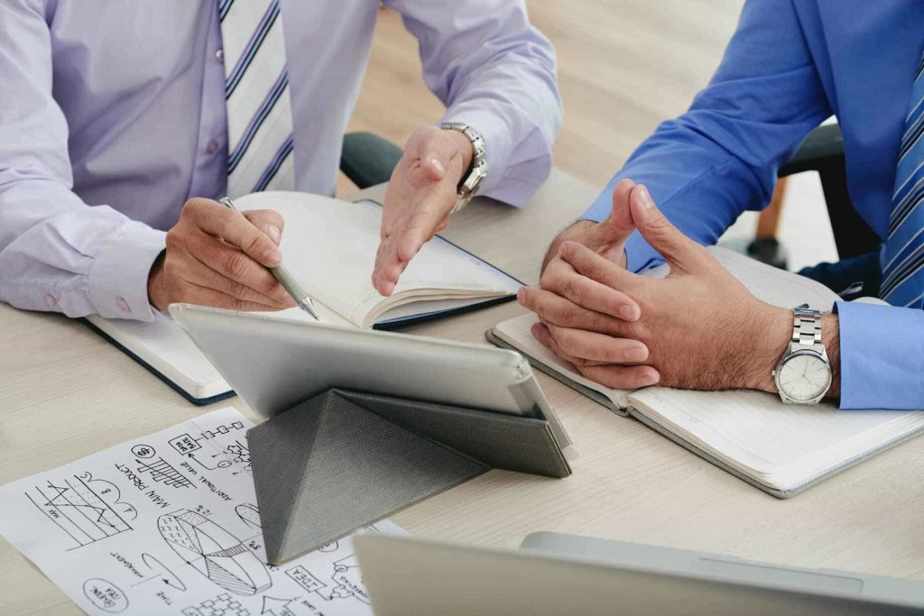 A business meeting with an IT consultant
